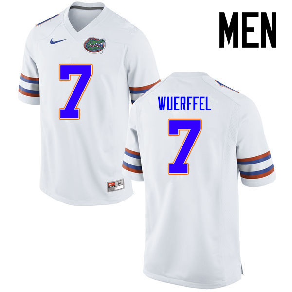 Men Florida Gators #7 Danny Wuerffel College Football Jerseys Sale-White - Click Image to Close